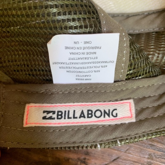 Billabong California Love Bear Print Camo Baseball Cap Hat Adjustable Snapback - Picture 7 of 7